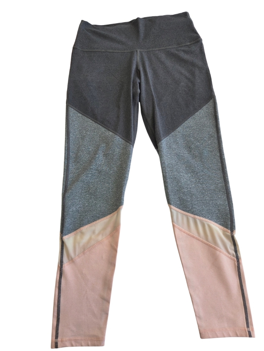 2 Aerie Leggings Womens Gray Peach ,Blue Workout Pants Skinny Stretch Mesh Large - Picture 5 of 11